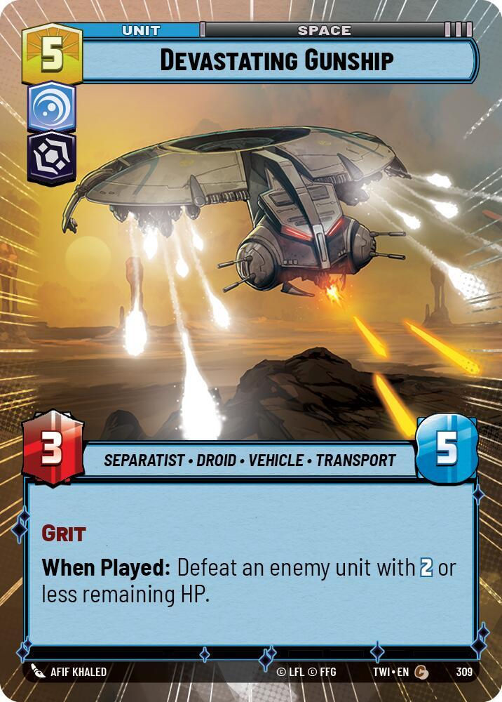 Devastating Gunship (Hyperspace) (TWI) (309) / Foil