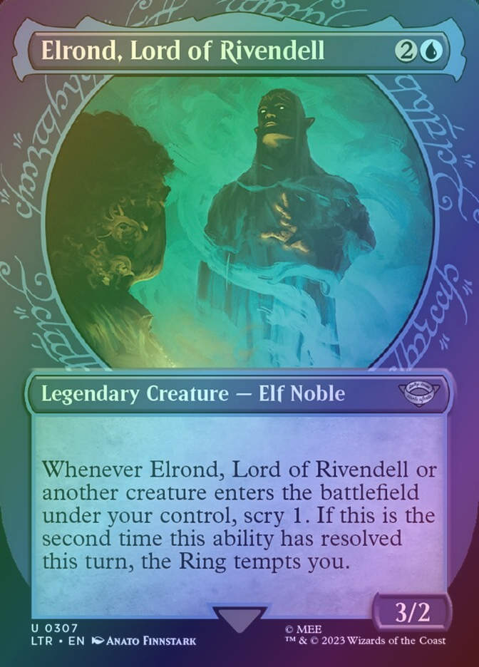 Elrond, Lord of Rivendell (LTR) (307) / Borderless / Showcase / Foil