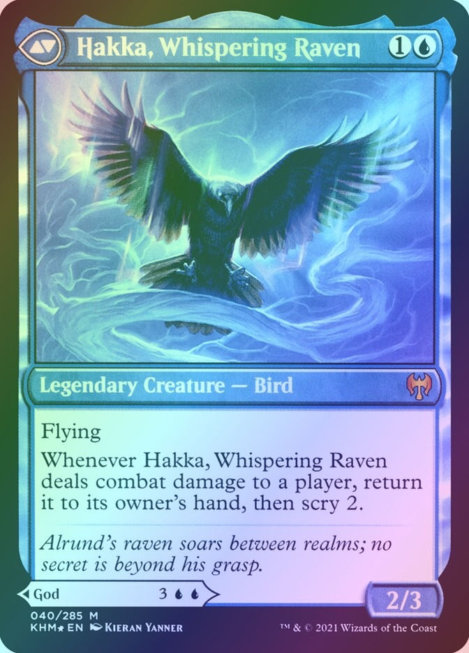 Alrund, God of the Cosmos // Hakka, Whispering Raven (PKHM) (40s) / Foil — cara 2 de 2