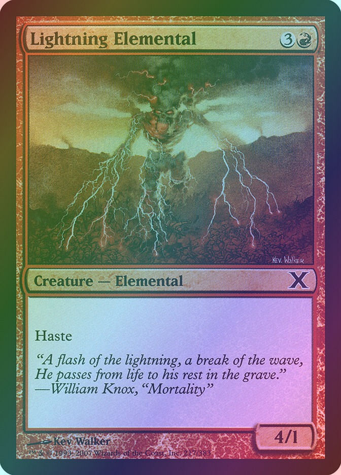 Lightning Elemental (10E) (217★) / Foil