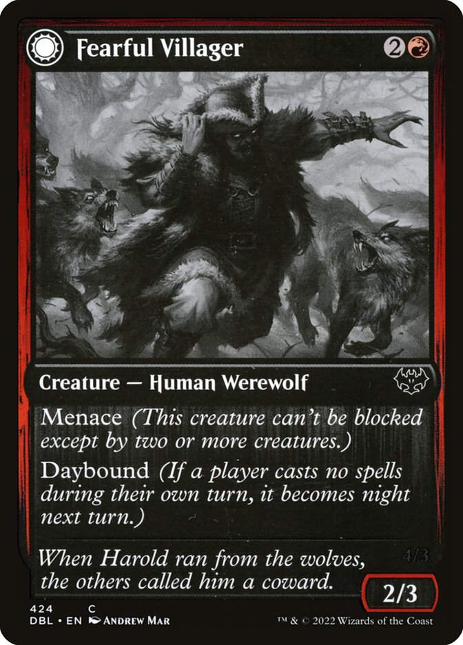 Fearful Villager // Fearsome Werewolf (DBL) (424)
