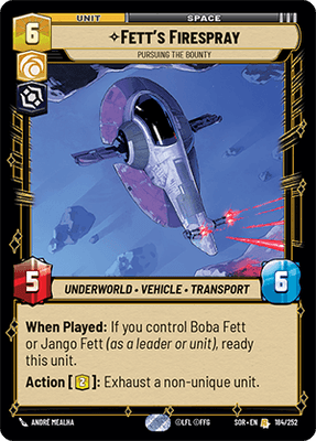Fett's Firespray - Pursuing the Bounty (SOR_#184/252)