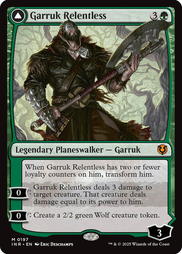 Garruk Relentless // Garruk, the Veil-Cursed (INR) (197) — cara 1 de 2