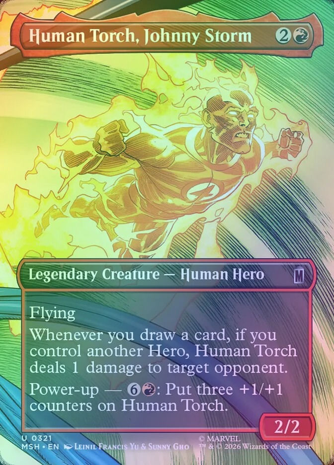 Human Torch, Johnny Storm (MSH) (321) / Borderless / Foil