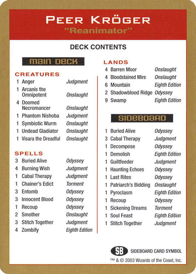 Peer Kröger Decklist (WC03) (pk0b)