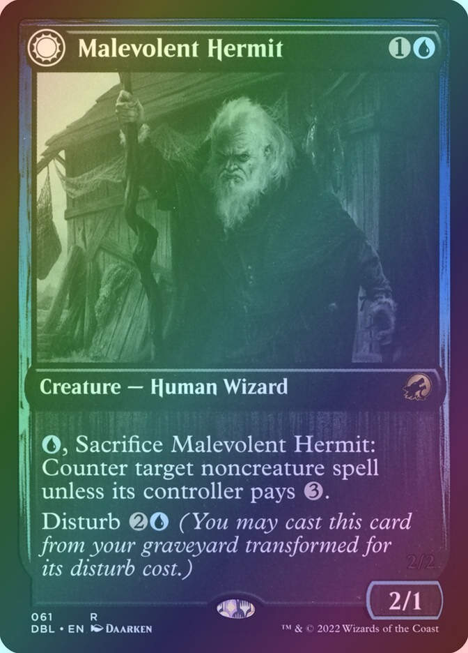 Malevolent Hermit // Benevolent Geist (DBL) (61) / Foil