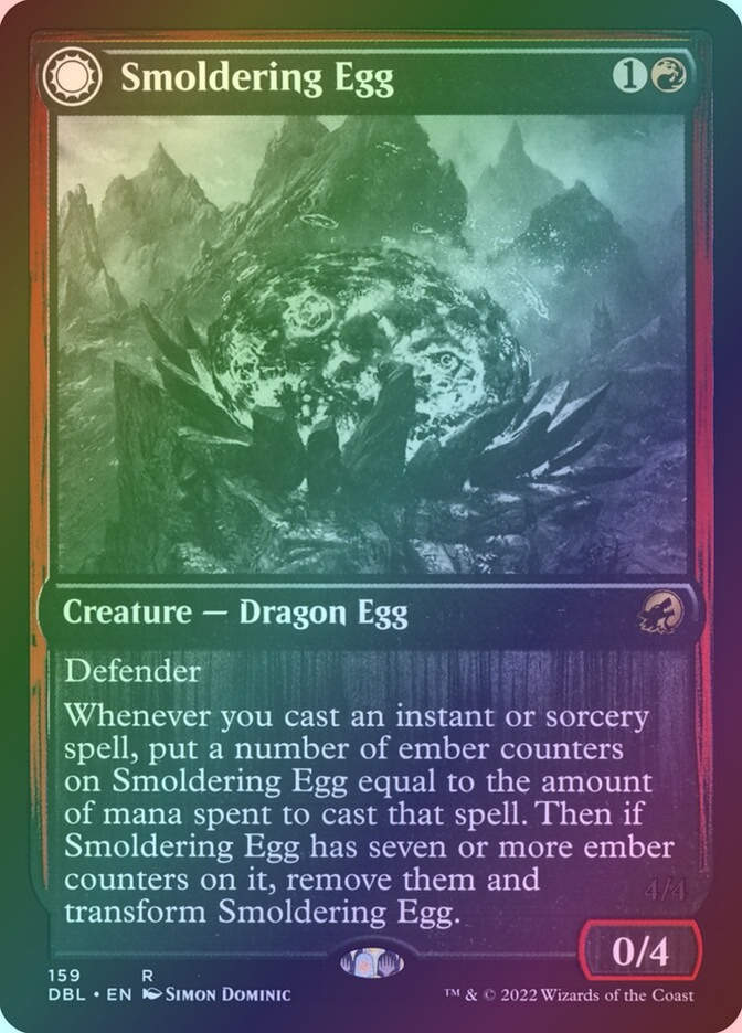Smoldering Egg // Ashmouth Dragon (DBL) (159) / Foil