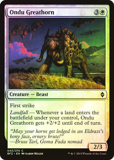 Ondu Greathorn (BFZ) (40) / Foil
