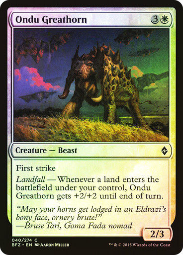 Ondu Greathorn (BFZ) (40) / Foil