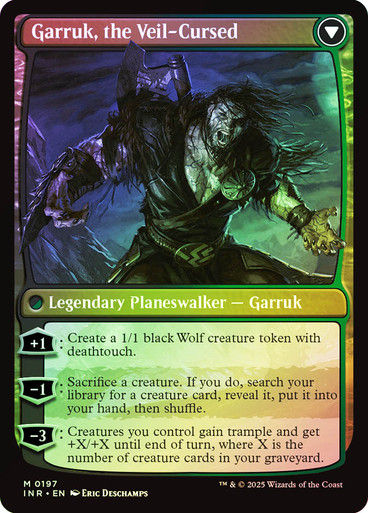 Garruk Relentless // Garruk, the Veil-Cursed (INR) (197) / Foil — cara 2 de 2