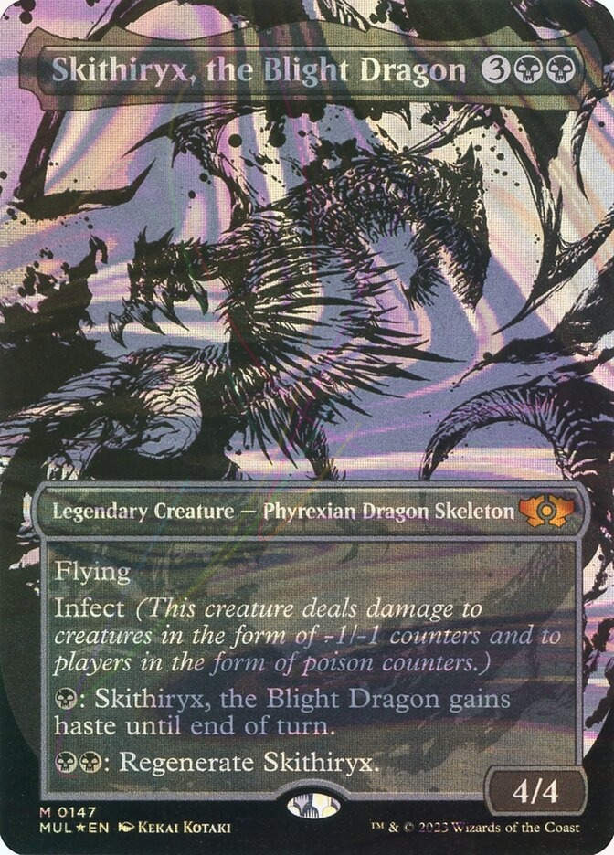 Skithiryx, the Blight Dragon (MUL) (147) / Borderless / Showcase / Halo Foil