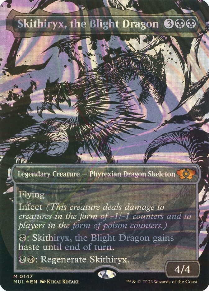 Skithiryx, the Blight Dragon (MUL) (147) / Borderless / Showcase / Halo Foil