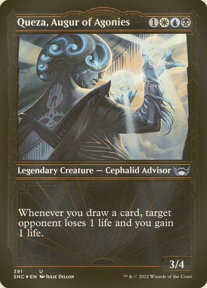 Queza, Augur of Agonies (SNC) (391) / Showcase / Gilded Foil
