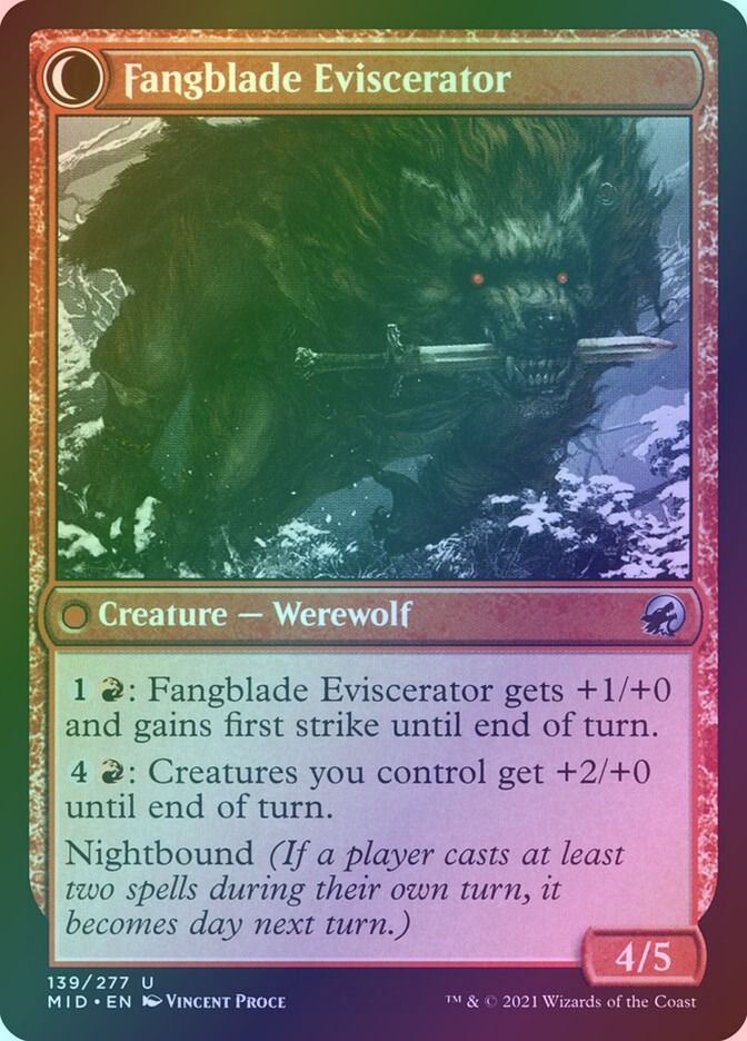 Fangblade Brigand // Fangblade Eviscerator (MID) (139) / Foil — cara 2 de 2