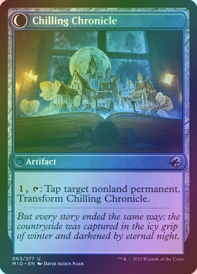 Mysterious Tome // Chilling Chronicle (MID) (63) / Foil — cara 2 de 2