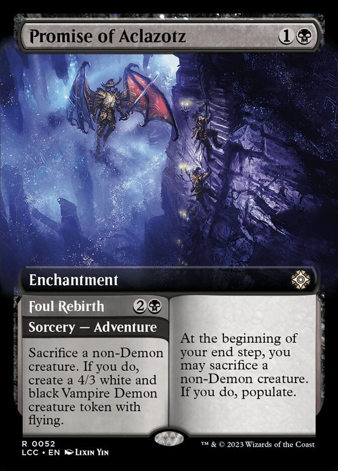 Promise of Aclazotz // Foul Rebirth (LCC) (52) / Extended Art