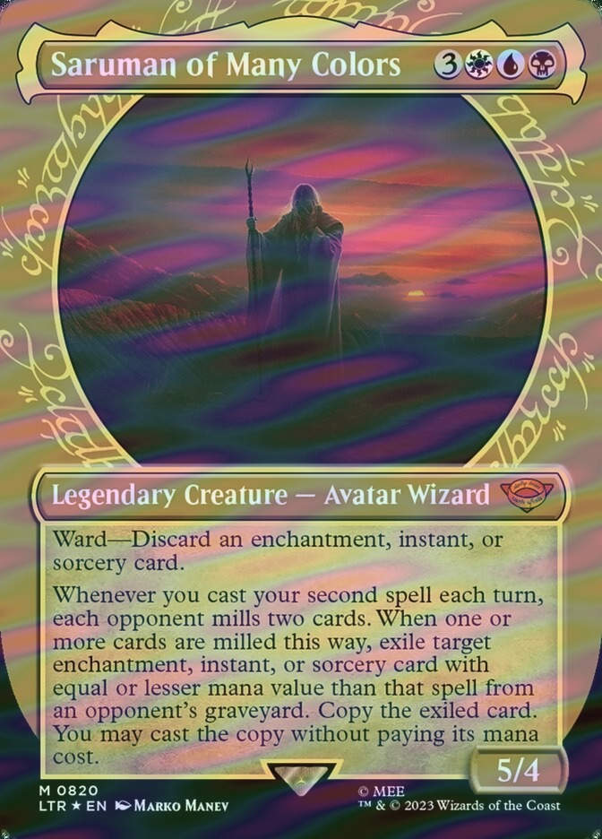 Saruman of Many Colors (LTR) (820) / Borderless / Showcase / Surge Foil