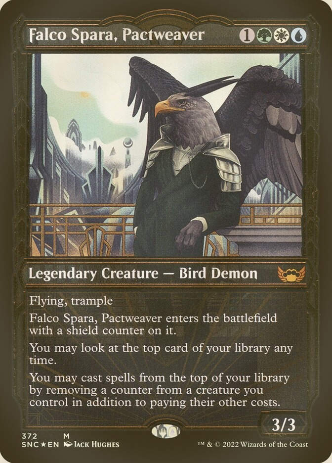 Falco Spara, Pactweaver (SNC) (372) / Showcase / Gilded Foil
