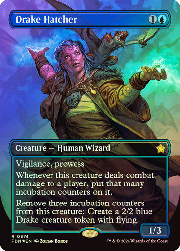 Drake Hatcher (FDN) (374) / Mana Foil / Borderless
