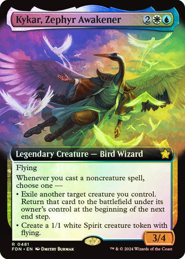 Kykar, Zephyr Awakener (FDN) (481) / Foil / Extended Art
