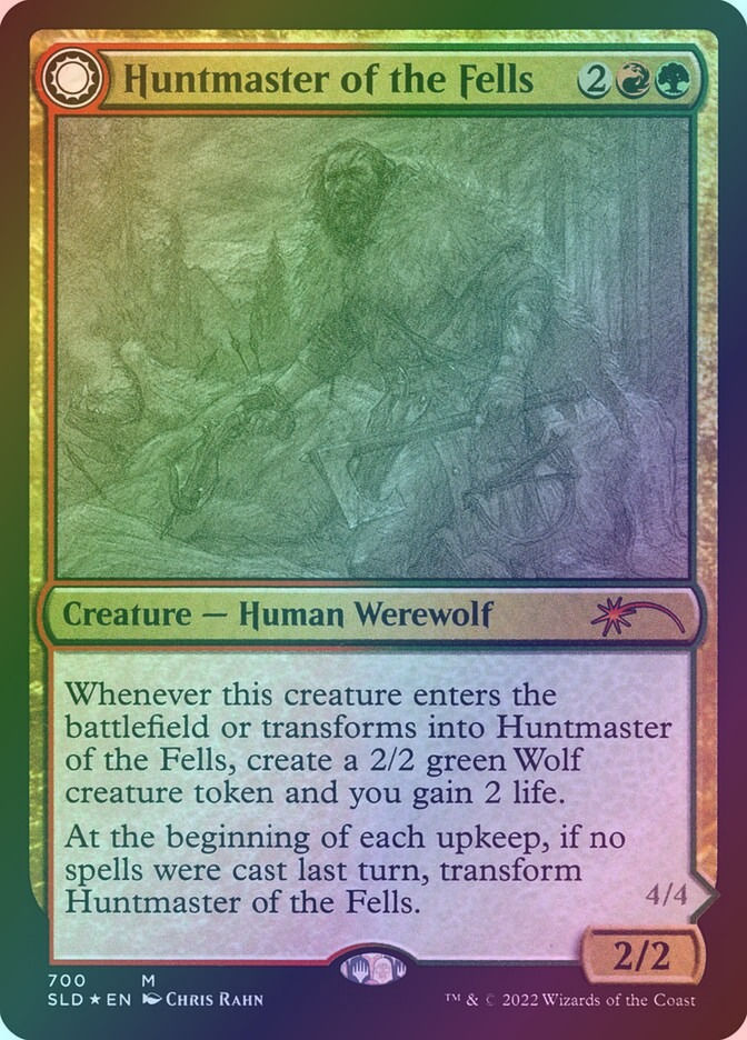 Huntmaster of the Fells // Ravager of the Fells (SLD) (700) / Foil — cara 1 de 2