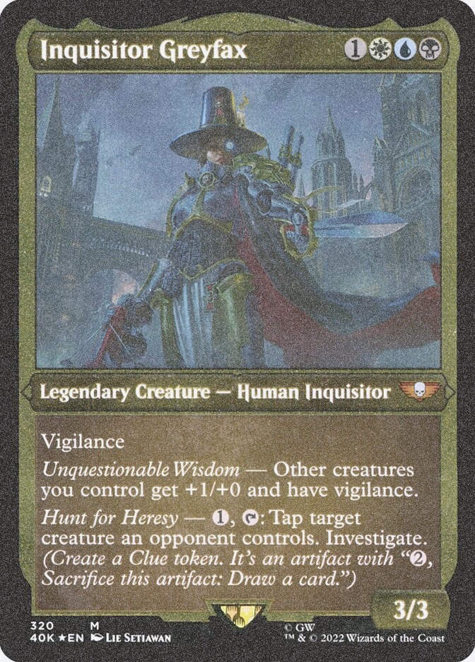 Display Token Inquisitor Greyfax (40K) (320) / Foil Etched