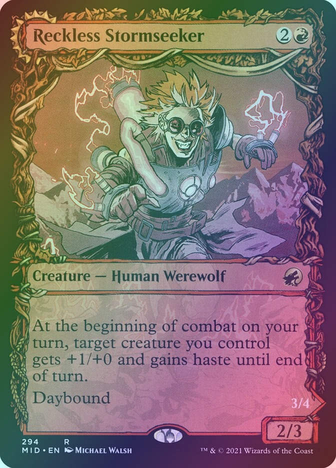 Reckless Stormseeker // Storm-Charged Slasher (MID) (294) / Showcase / Foil