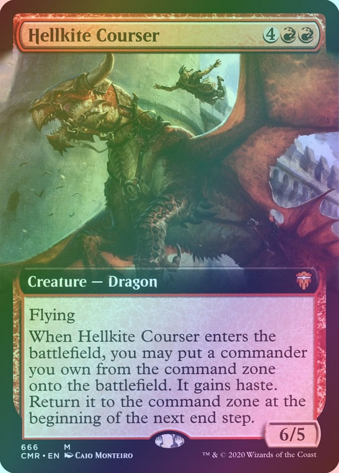 Hellkite Courser (CMR) (666) / Extended Art / Foil