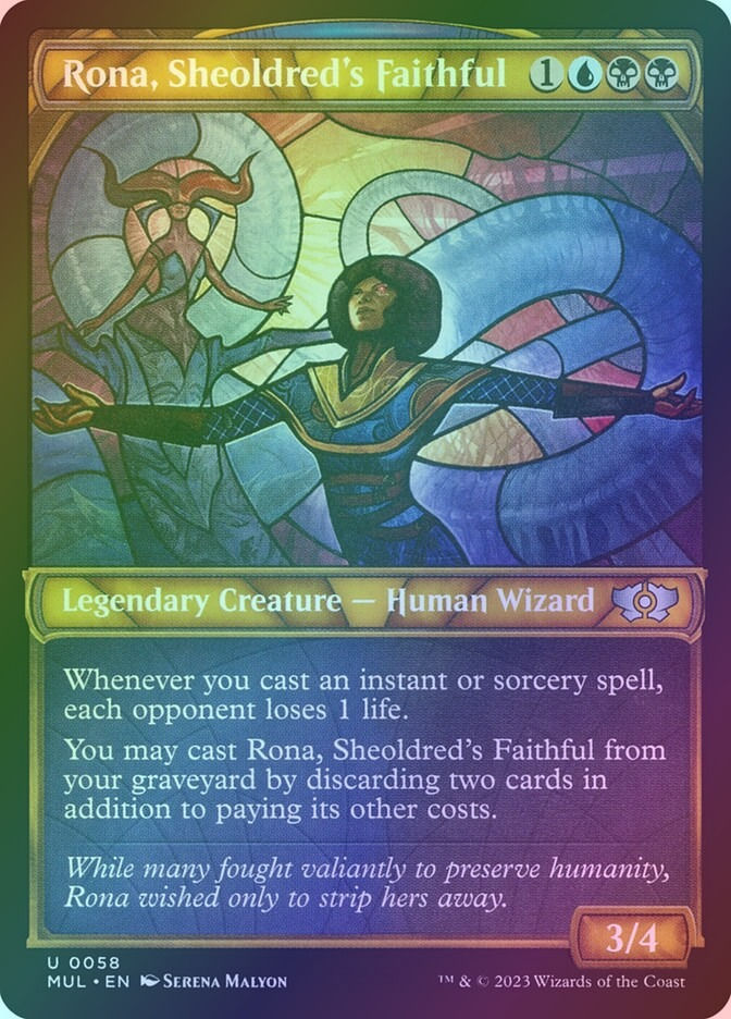 Rona, Sheoldred's Faithful (MUL) (58) / Showcase / Foil