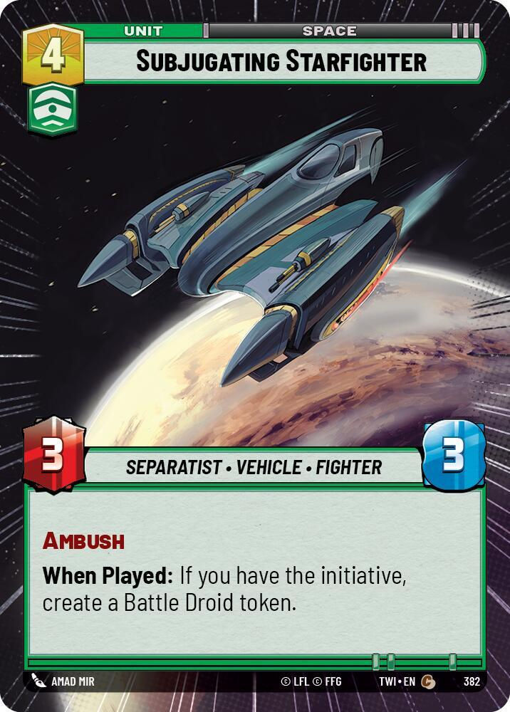 Subjugating Starfighter (Hyperspace) (TWI) (382) / Foil