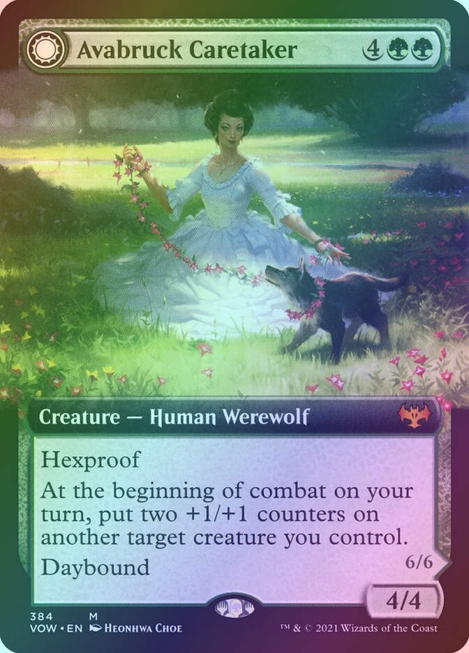Avabruck Caretaker // Hollowhenge Huntmaster (VOW) (384) / Extended Art / Foil