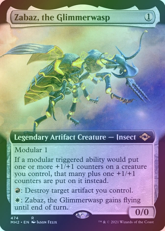Zabaz, the Glimmerwasp (MH2) (474) / Extended Art / Foil