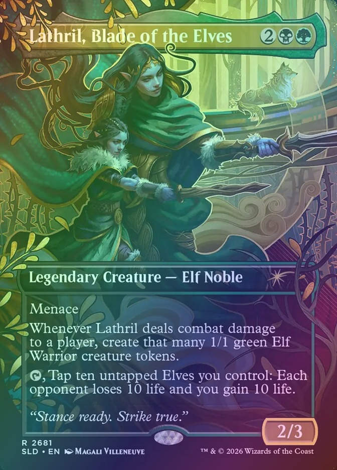 Lathril, Blade of the Elves (SLD) (2681) / Borderless / Foil