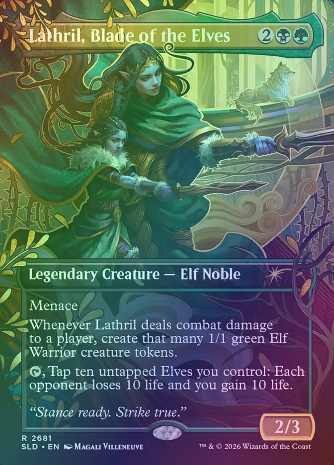 Lathril, Blade of the Elves (SLD) (2681) / Borderless / Foil