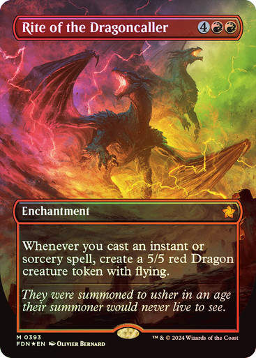 Rite of the Dragoncaller (FDN) (393) / Mana Foil / Borderless