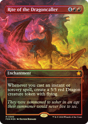 Rite of the Dragoncaller (FDN) (393) / Mana Foil / Borderless