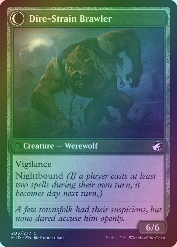 Tireless Hauler // Dire-Strain Brawler (MID) (203) / Foil — cara 2 de 2