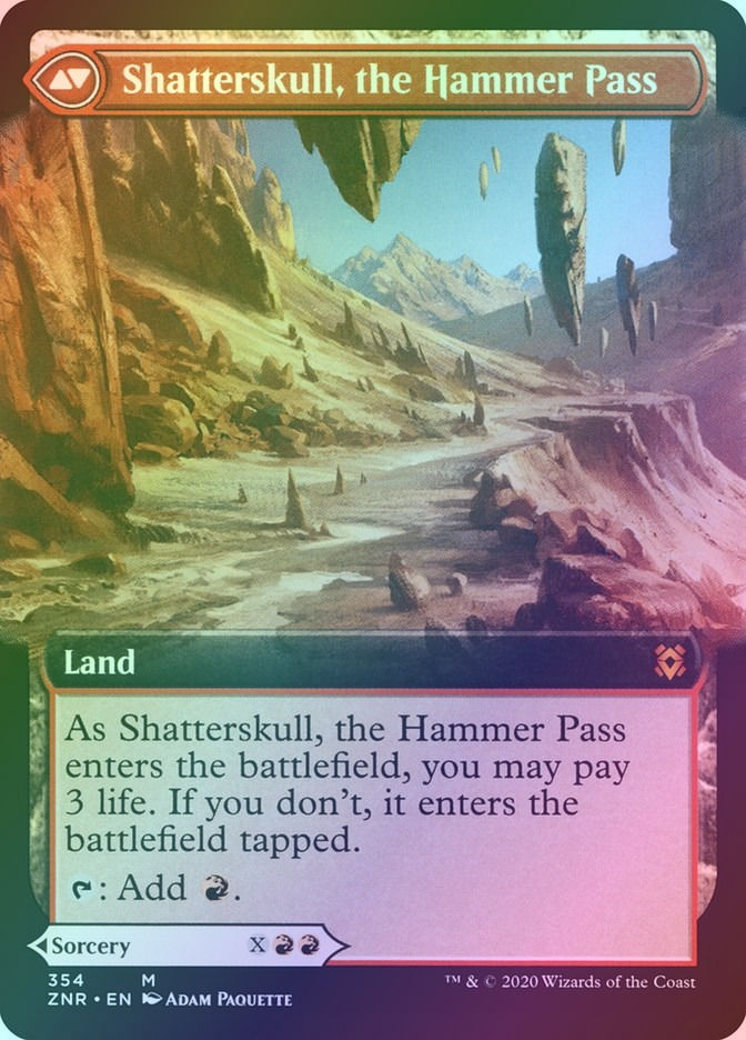 Shatterskull Smashing // Shatterskull, the Hammer Pass (ZNR) (354) /Ext / Foil — cara 2 de 2