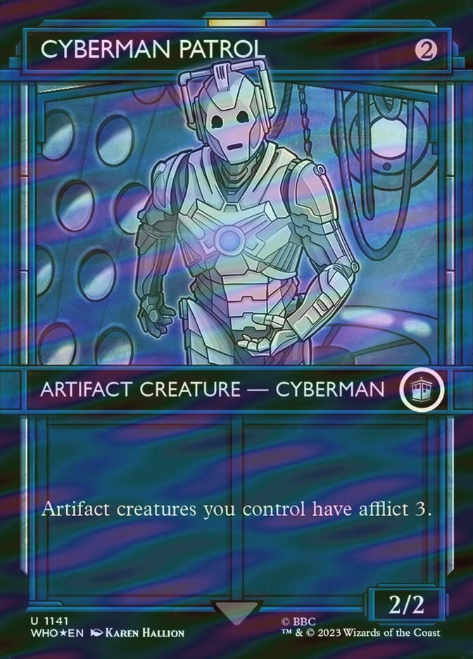 Cyberman Patrol (WHO) (1141) / Borderless / Showcase / Surge Foil