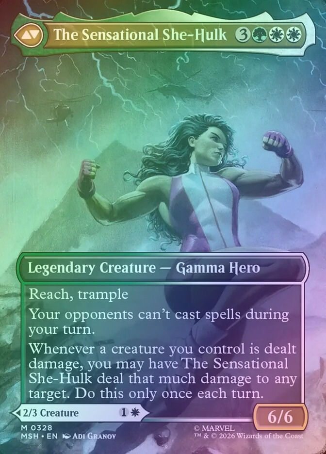 Jennifer Walters // The Sensational She-Hulk (MSH) (328) / Borderless / Foil — cara 2 de 2