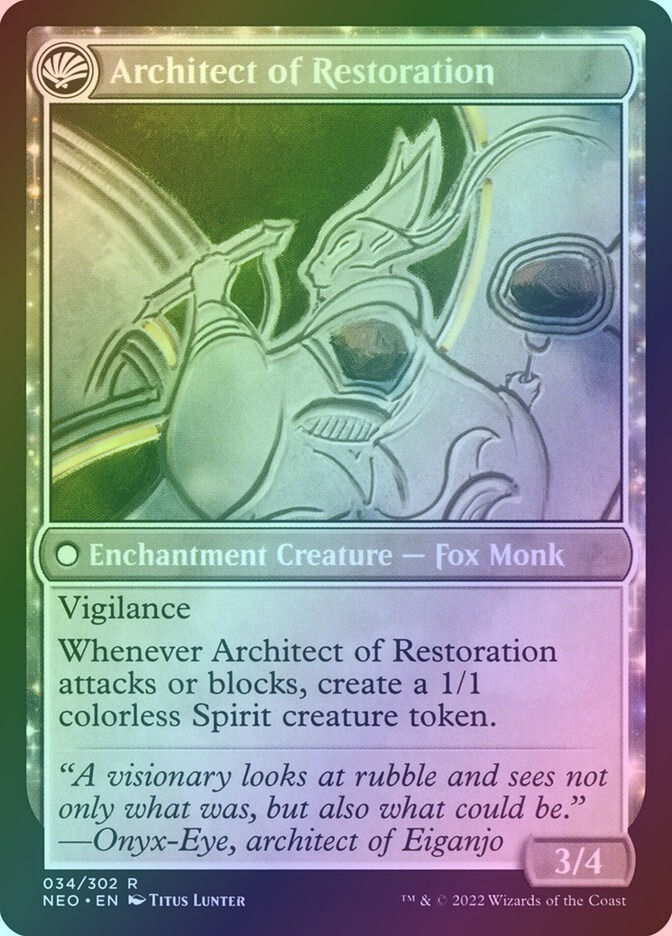 The Restoration of Eiganjo // Architect of Restoration (NEO) (34) / Foil — cara 2 de 2