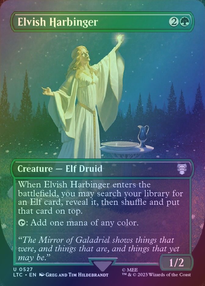 Elvish Harbinger (LTC) (527) / Borderless / Foil
