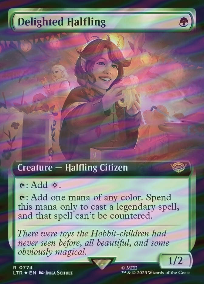 Delighted Halfling (LTR) (774) / Extended Art / Surge Foil
