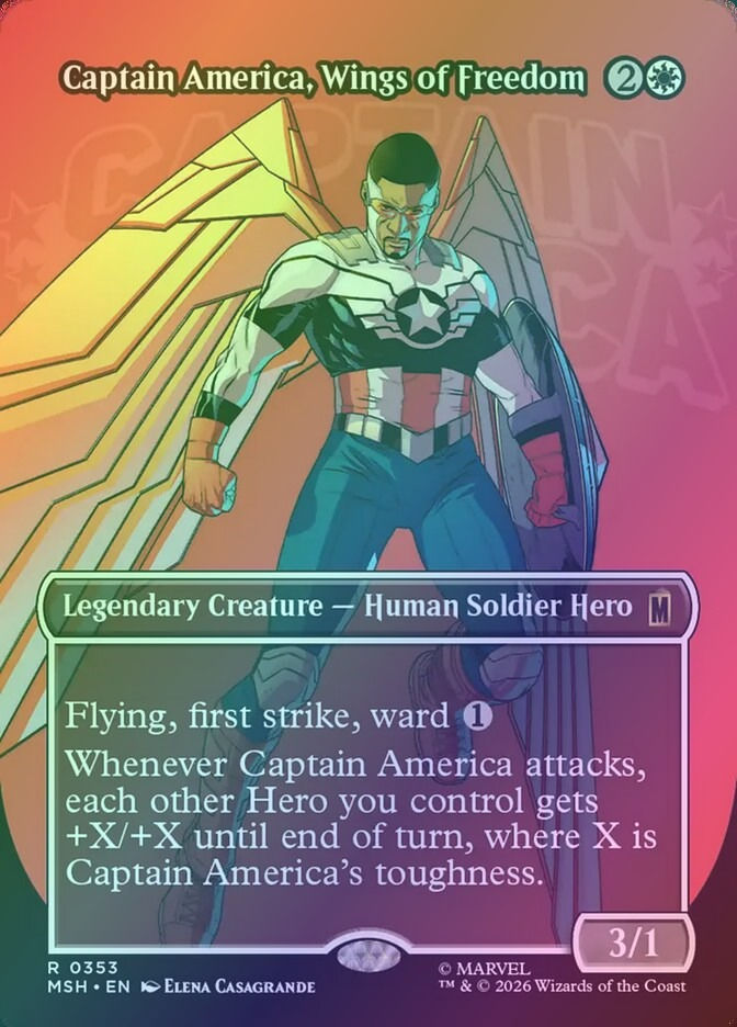 Captain America, Wings of Freedom (MSH) (353) / Borderless / Foil