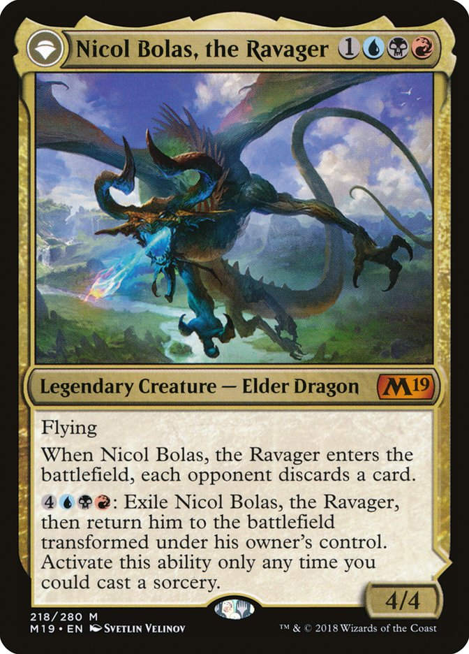 Nicol Bolas, the Ravager // Nicol Bolas, the Arisen (M19) (218)