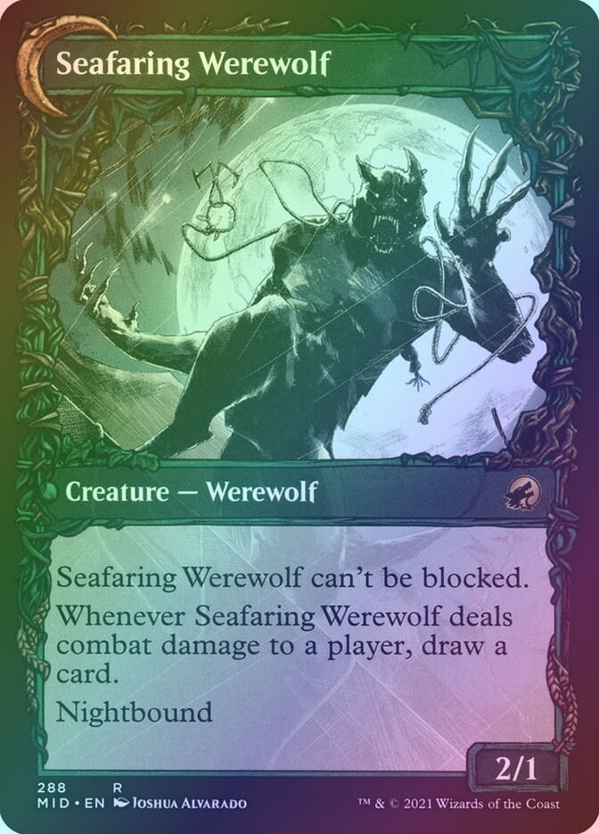 Suspicious Stowaway // Seafaring Werewolf (MID) (288) / Showcase / Foil — cara 2 de 2
