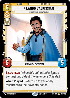 Lando Calrissian - Responsible Businessman (SOR_#197/252)