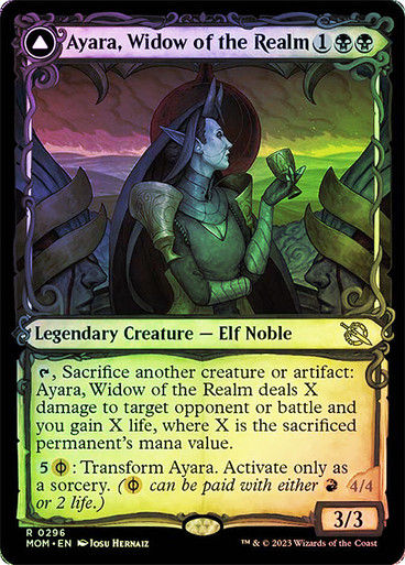 Ayara, Widow of the Realm // Ayara, Furnace Queen (mom_296) / Showcase / Foil — cara 1 de 2