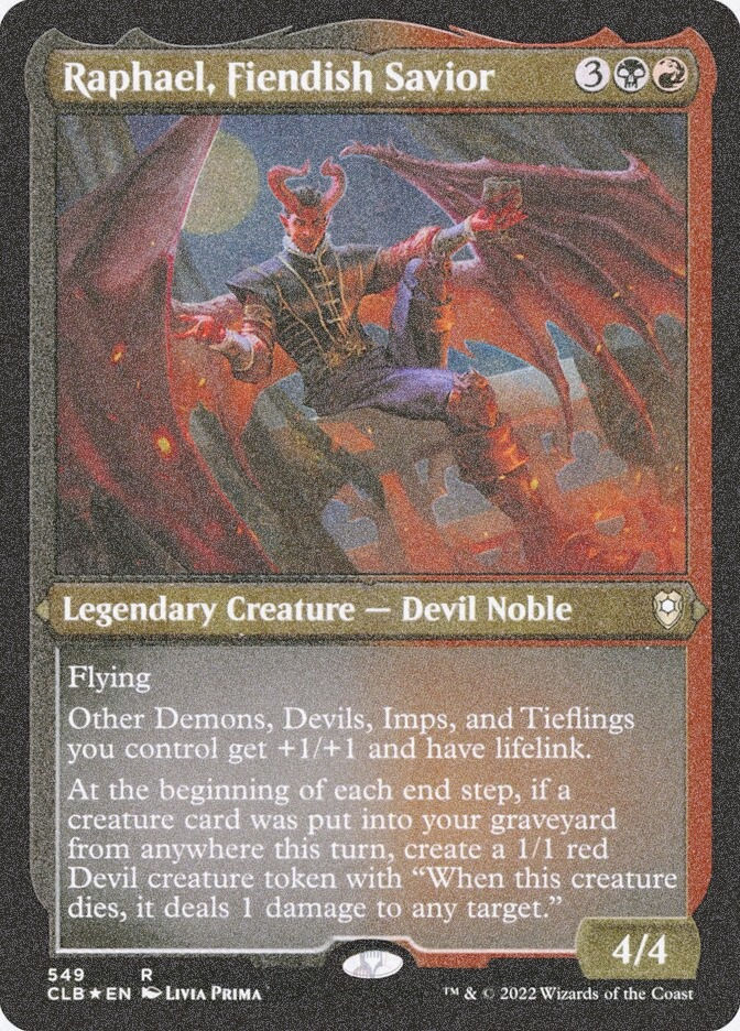 Raphael, Fiendish Savior (CLB) (549) / Foil Etched
