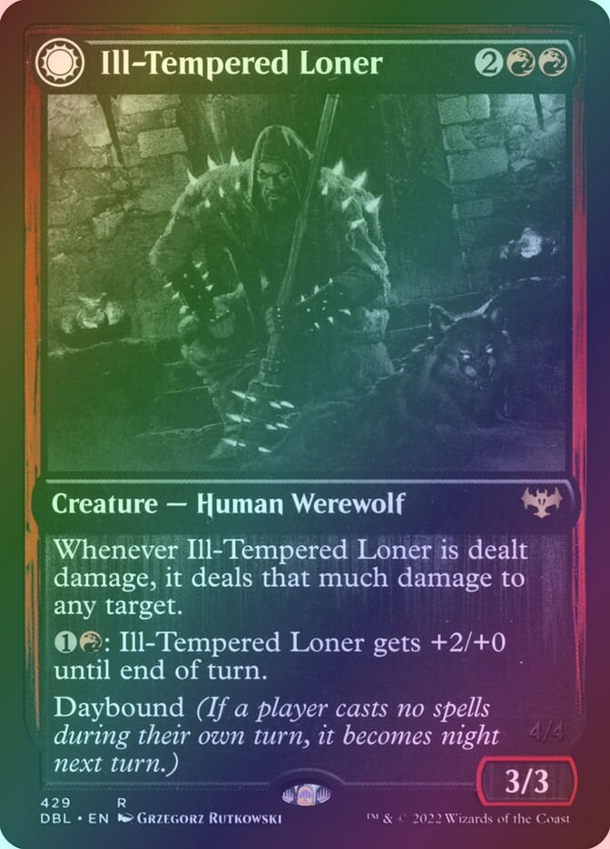 Ill-Tempered Loner // Howlpack Avenger (DBL) (429) / Foil — cara 1 de 2